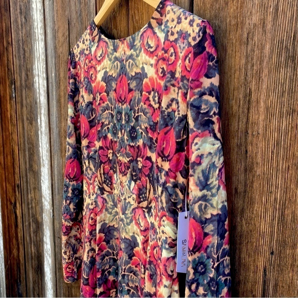 Sam & Lavi by Anthropologie 100% Rayon long sleeve lightweight dress Size M NWT - Picture 4 of 13